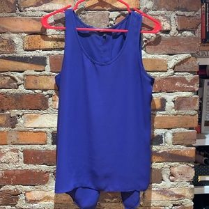Rich deep blue Express tank top with open back